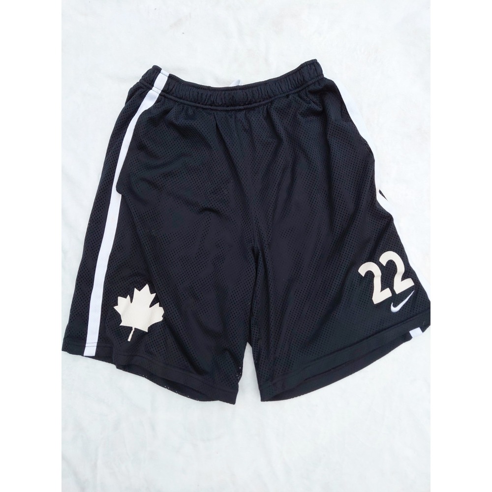 Vintage Nike Toronto Basketball Shorts Mens Large Black Maple Leaf 22
